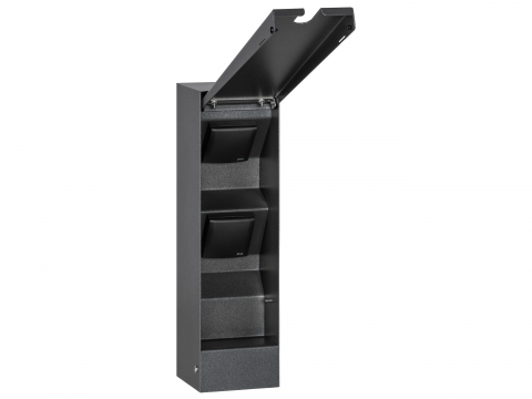 LCD Steckdosensäule 2-fach mit Klappe 022