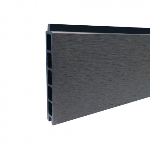Elephant Steckzaun Fusion WPC steingrau, Leiste silber 180x174cm