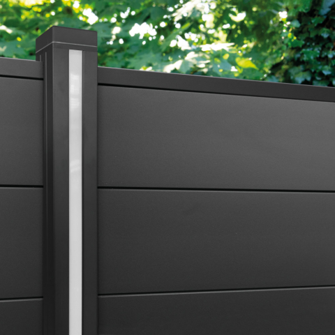 Elephant Steckzaun Fusion Aluminium anthrazit, Leiste anthrazit 180x174cm