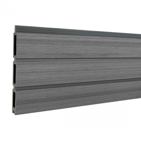 Elephant Steckzaun Set Triple Rhombus WPC Natural Grey Co-Ex 180x178cm Leisten Schwarz