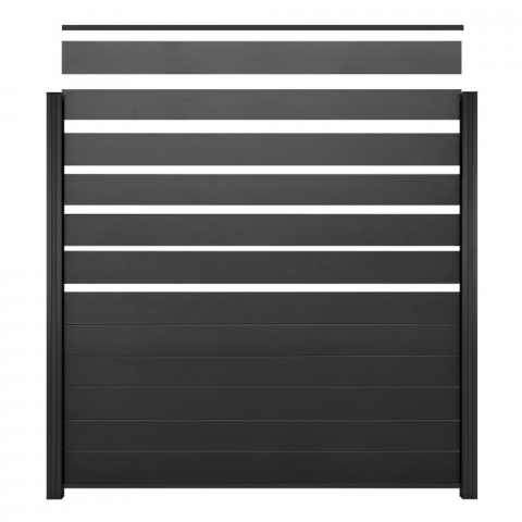 Elephant Steckzaun Fusion 200 Aluminium anthrazit, Leiste anthrazit 180x188cm