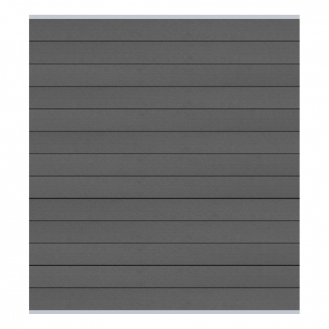 Elephant Steckzaun Fusion 200 WPC steingrau, Leiste silber 180x188cm