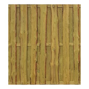 Bohlenzaun Rustic HOCH 180x200 cm Kiefer druckimprägniert aus unbesäumten sägerauhen Bohlen
