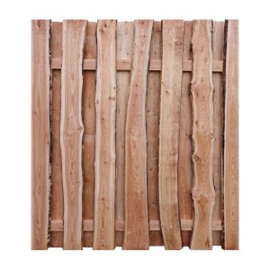 Bohlenzaun Rustic HOCH 180x200cm aus Lärche natur aus unbesäumten, sägerauen Bohlen