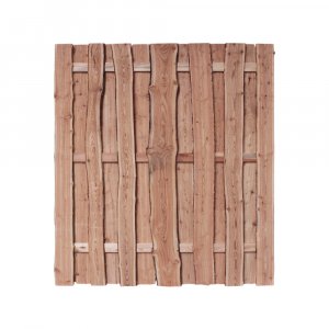 Bohlenzaun Rustic HOCH 180x200cm aus Lärche natur aus unbesäumten, sägerauen Bohlen