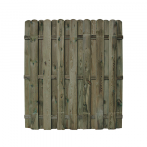 Bohlenzaun HOCH gerade Kiefer kdi grün 180x200cm