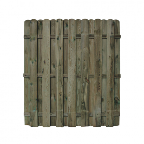Bohlenzaun HOCH gerade Kiefer kdi grn 180x200cm