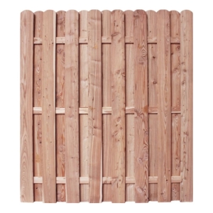 Bohlenzaun Rundkopf HOCH gerade L&auml;rche natur 180x200 cm