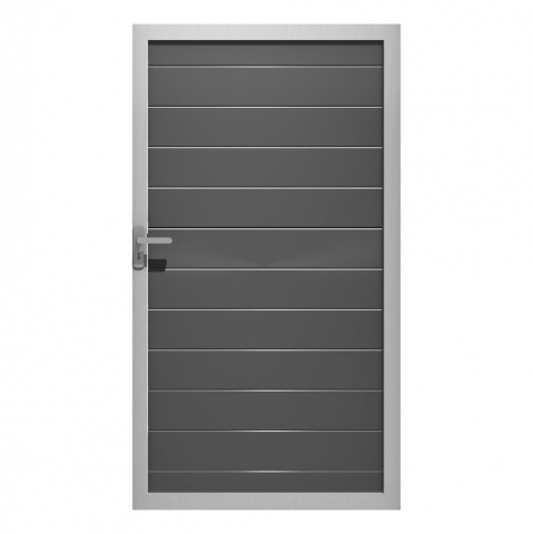 GrojaLumino Alu Steckzaun Tor Sonderbreite H:180cm Anthrazit, Alu-blank EV1