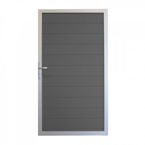 GrojaLumino Alu Steckzaun Tor Sonderbreite H:180cm Anthrazit, Alu-blank EV1