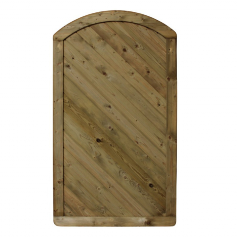 Diagonaltür Piemont 100x180-160cm Rundbogen geschlossen aus Fichte druckimprägniert