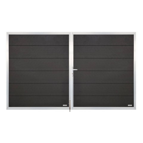 Elephant Forte Doppeltor DIN rechts anthrazit-alu WPC 300x180cm inkl. Beschlag