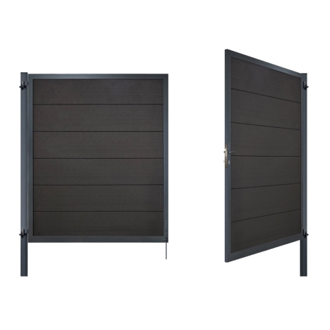 Elephant Forte Doppeltor DIN R, WPC anthrazit-Rahmen anthrazit 300x180cm inkl. Beschlag