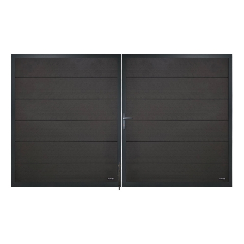 Elephant Forte Doppeltor DIN R, WPC anthrazit-Rahmen anthrazit 300x180cm inkl. Beschlag