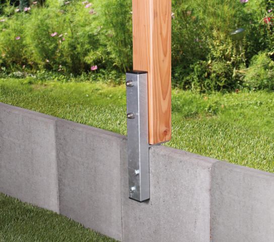 U-Pfostenträger Für L-Randsteine feuerverzinkt 91x230mm