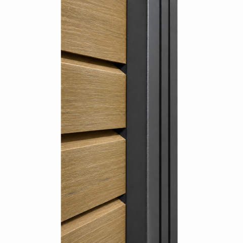 Elephant Dark Line Rhombus Aluminium Eiche co-extrudiert horizontal 180x174cm
