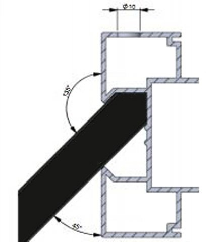 Aluminiumpfosten Typ C Eckpfosten variable 9x9x100 cm