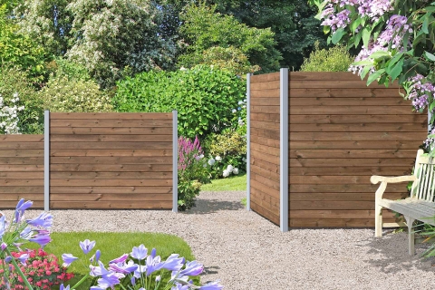 Selbstbauzaun Gardo XL DIY Kiefer KDI Braun 180x194 cm