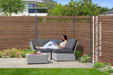 Selbstbauzaun Gardo XL DIY Kiefer KDI Braun 180x194 cm