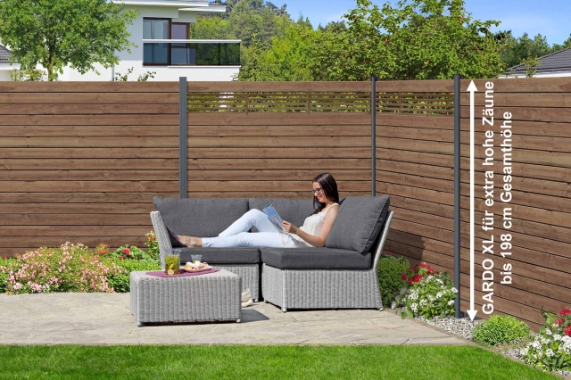 Selbstbauzaun Gardo XL DIY Kiefer KDI Braun 180x194 cm
