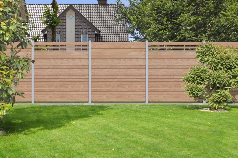 Selbstbauzaun Gardo XL DIY L&auml;rche natur mit Rankelement 180x194 cm