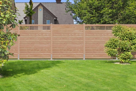 Selbstbauzaun Gardo XL DIY L&auml;rche natur mit Rankelement 180x194 cm