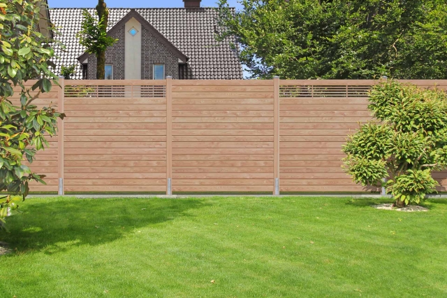 Selbstbauzaun Gardo XL DIY L&auml;rche natur mit Rankelement 180x194 cm