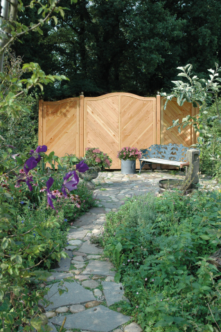 Sichtschutzzaun Lido Kronenbogen Lärche-Douglasie 180x180-165cm