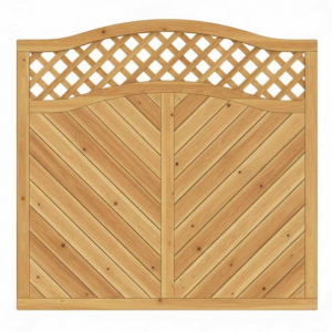 Sichtschutzzaun Lido Kronenbogen mit Gitter Lärche-Douglasie 180x180-165cm Sichtschutzzaun Lido Kronenbogen mit Gitter Lärche-Douglasie 180x180-165cm