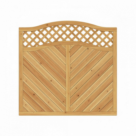 Sichtschutzzaun Lido Kronenbogen mit Gitter Lärche-Douglasie 180x180-165cm