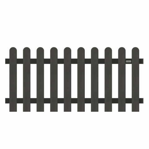 Elephant Classic-Vorgartenzaun anthrazit WPC abgerundet 180x100cm