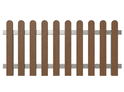 Elephant Classic-Vorgartenzaun braun WPC abgerundet 180x100cm braun