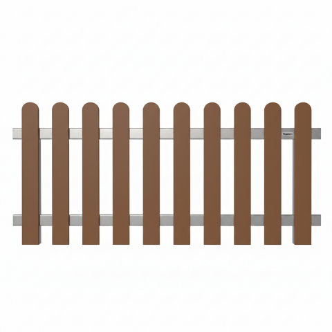 Elephant Classic-Vorgartenzaun braun WPC abgerundet 180x100cm braun