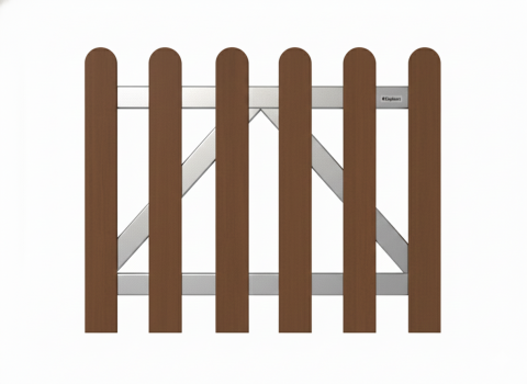 Elephant Classic-Gartentor braun WPC abgerundet 100x100cm inkl. Torbeschlag
