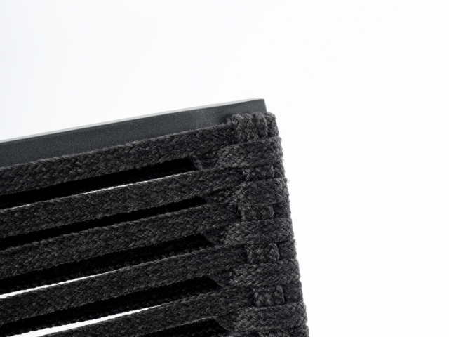 Zebra Fly Rope Sessel graphite, Armlehnen Teak