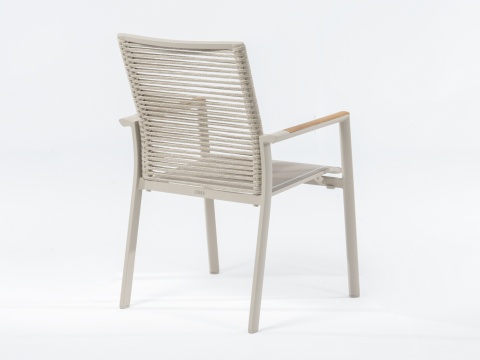 Zebra Fly Rope Sessel light taupe, Armlehnen Teak