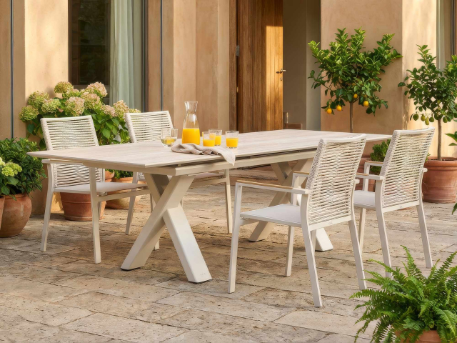 Zebra Levare Tisch 240-300x100x74cm light taupe