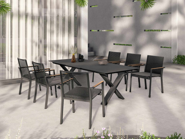 Zebra Levare Tisch 240-300x100x74cm graphite