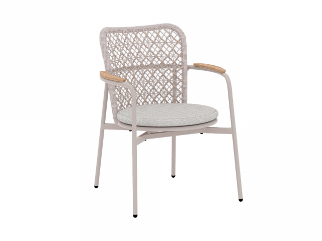 Zebra Liox Sessel light taupe, Armlehnen Teak