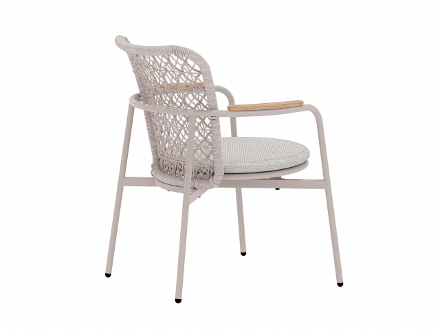 Zebra Liox Sessel light taupe, Armlehnen Teak