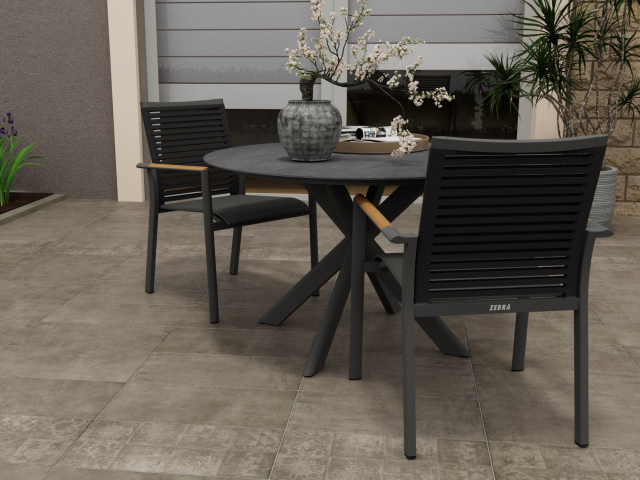 Zebra Mantis Tisch 120x120x74cm graphite