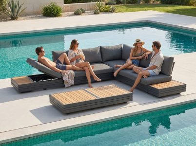 Zebra Cubo Neo Lounge Set graphite 316x215cm inkl. Polster
