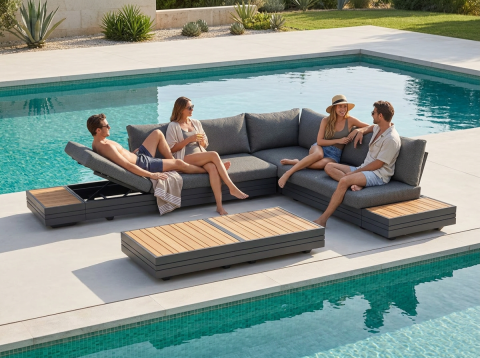 Zebra Cubo Neo Lounge Set graphite 316x215cm inkl. Polster