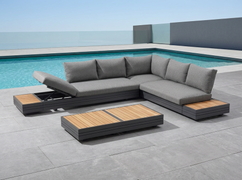 Zebra Cubo Neo Lounge Set graphite 316x215cm inkl. Polster