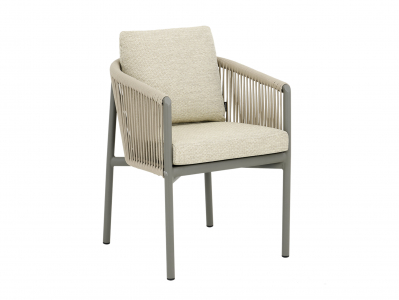 Apple Bee Bora Bora Dining Stuhl Rope inkl. Kissen Aluminium taupe