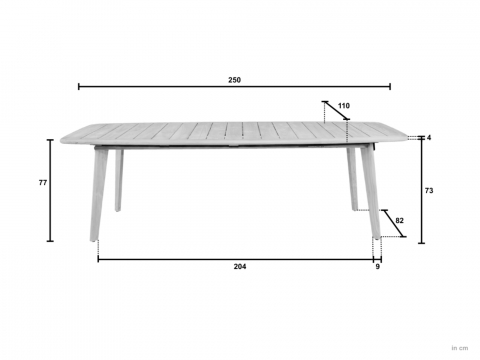 Apple Bee Martinique Dining Tisch 250x110cm Teakholz