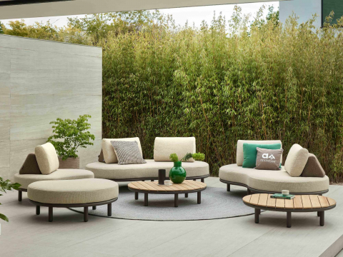 Apple Bee Moon Island Lounge Sofa Aluminium bronze 196cm