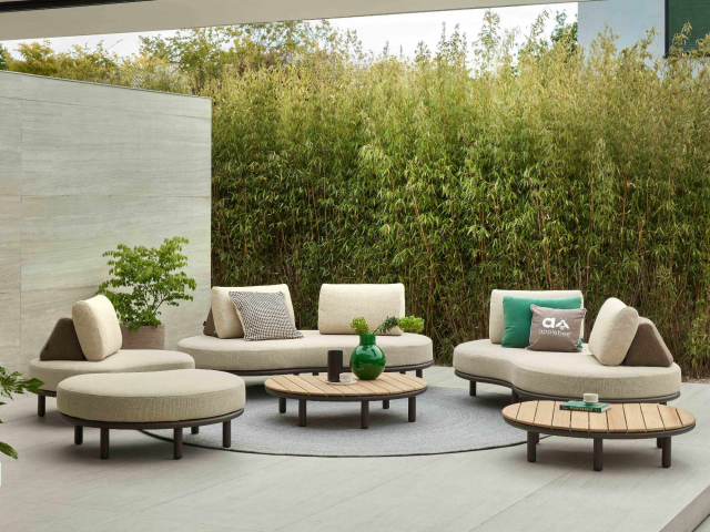 Apple Bee Moon Island Lounge Sofa Aluminium bronze 196cm