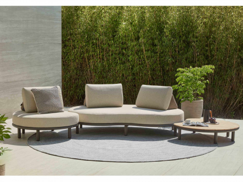 Apple Bee Moon Island Lounge Hocker Aluminium bronze 110cm