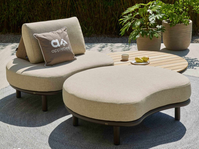 Apple Bee Moon Island Lounge Hocker Aluminium bronze 110cm